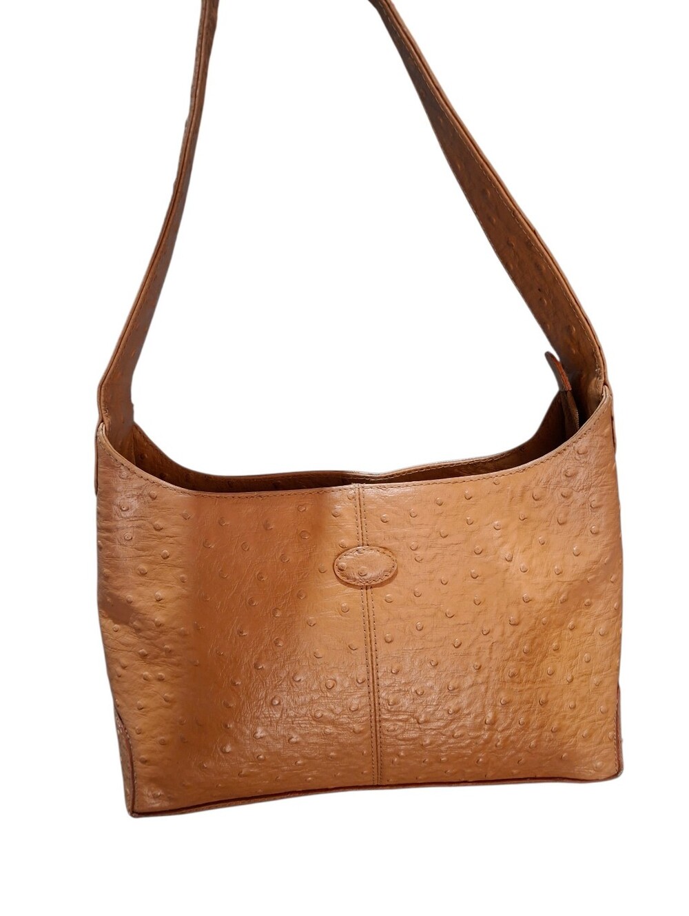Danier Ostrich Pattern Leather Shoulder Bag